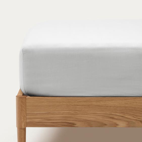 Kave Home - Drap-housse Teia 100% percale de coton 180 fils blanc 90 x 200 cm