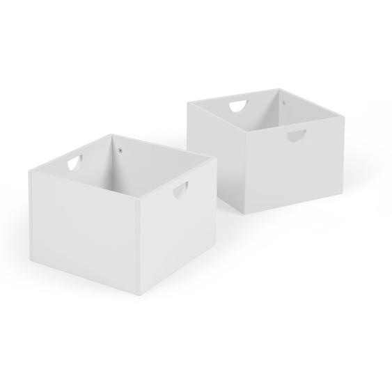 Kave Home - Ensemble 2 boîtes Nunila pour meuble de rangement MDF blanc