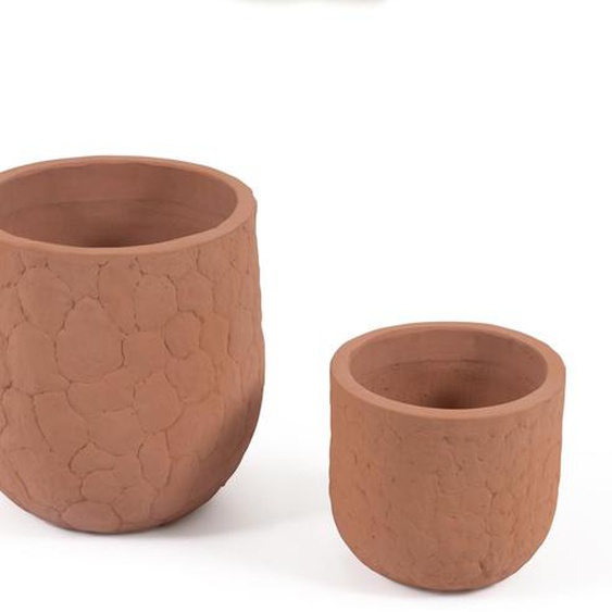 Kave Home - Ensemble Simi de 2 cache-pots en terre cuite Ã˜ 34 cm / Ã˜ 50 cm