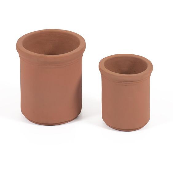 Kave Home - Ensemble Tarcila de 2 cache-pots en terre cuite Ã˜ 26 cm / Ã˜ 33 cm