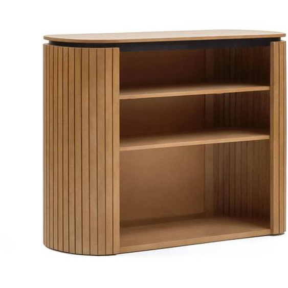 Kave Home - Étagères Licia en bois massif de manguier et métal peint en noir 120 x 90 cm