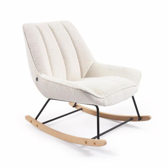Kave Home - Fauteuil à bascule Marlina bouclette blanc