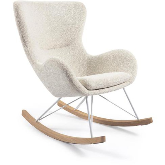 Kave Home - Fauteuil à bascule Vania bouclette blanc