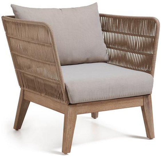 Kave Home - Fauteuil Belleny corde beige et bois dacacia FSC 100 %