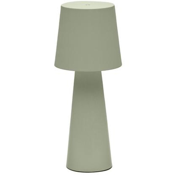 Kave Home - Grande lampe de table extÃ©rieure Arenys en mÃ©tal avec finition verte