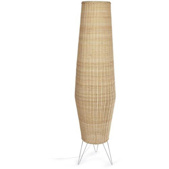 Kave Home - Lampadaire grande Kamaria en rotin finition naturelle avec adaptateur prise UK
