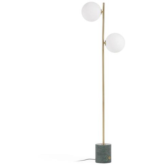 Kave Home - Lampadaire Lonela en marbre avec finition verte