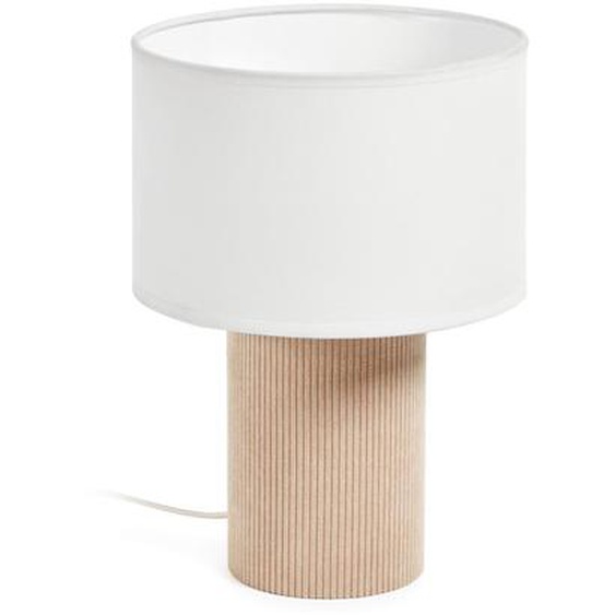 Kave Home - Lampe de table Bianella en velours côtelé beige