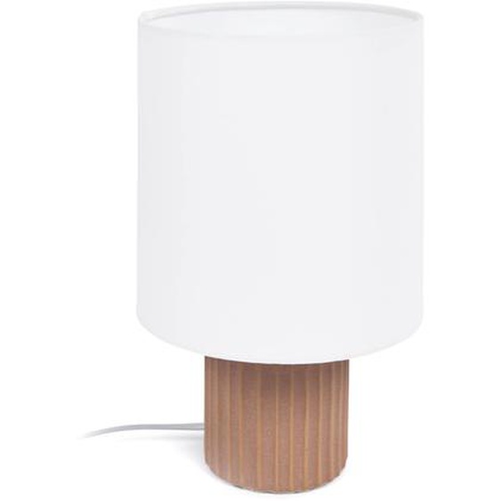 Kave Home - Lampe de table Eshe en cÃ©ramique finition en blanc et terracotta avec adaptateur prise UK