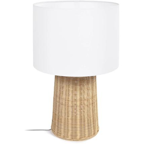 Kave Home - Lampe de table Kimjit en rotin finition naturelle avec adaptateur prise UK