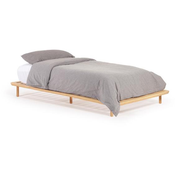 Kave Home - Lit Anielle en bois massif de frêne pour matelas de 90 x 200 cm