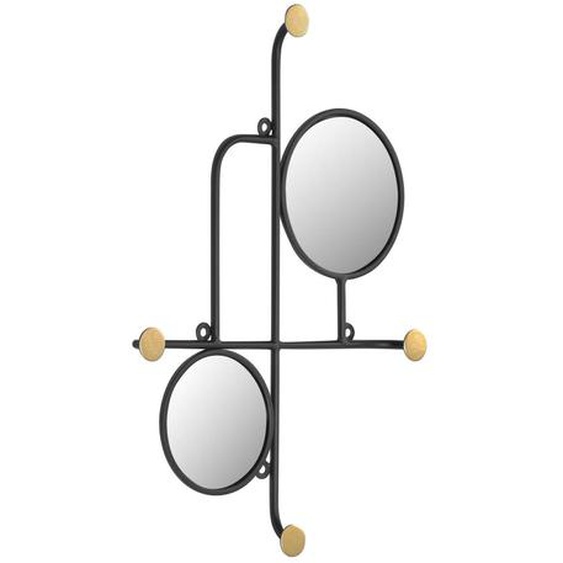 Kave Home - Miroir avec crochets Vianela 50 x 35 cm doré