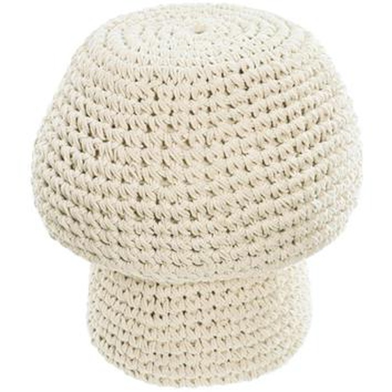 Kave Home - Pouf Enrica en forme de champignon blanc Ã˜ 30 cm