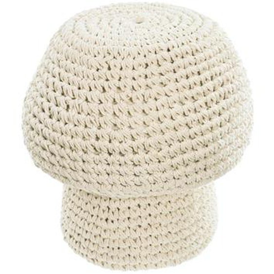 Kave Home - Pouf Enrica en forme de champignon blanc Ø 30 cm