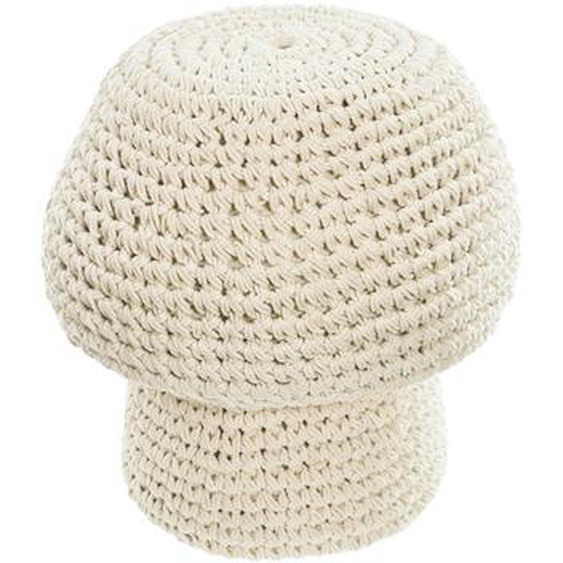 Kave Home - Pouf Enrica en forme de champignon blanc Ø 30 cm
