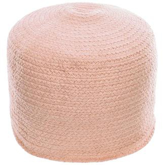 Kave Home - Pouf rond Daiana en coton rose Ø 40 cm