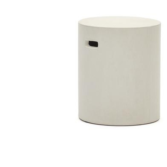 Kave Home - Repose-pieds Aiguablava en ciment blanc Ã˜ 37 cm