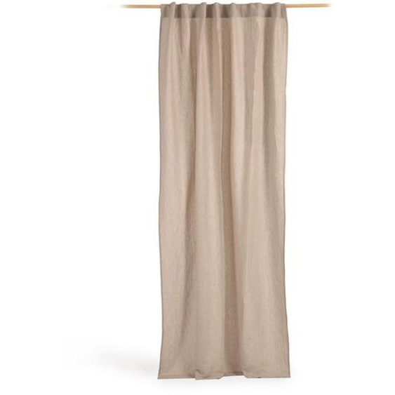 Kave Home - Rideau Marja en coton et lin beige 140 x 270 cm