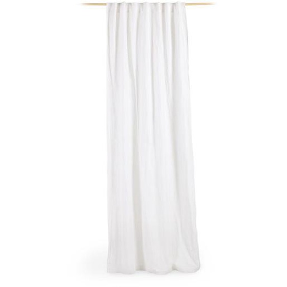 Kave Home - Rideau Marja en coton et lin blanc 140 x 270 cm