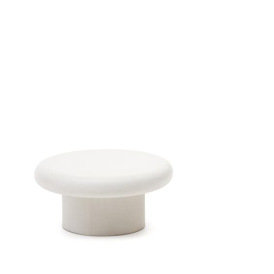 Kave Home - Table basse ronde Addaia en ciment blanc Ø66 cm