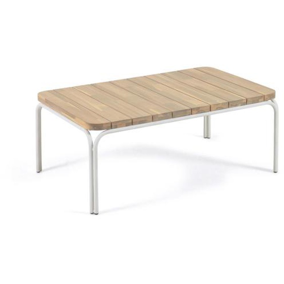 Kave Home - Table basse Cailin bois acacia et pieds en acier galvanisÃ© blanc 100x60cm FSC 100%
