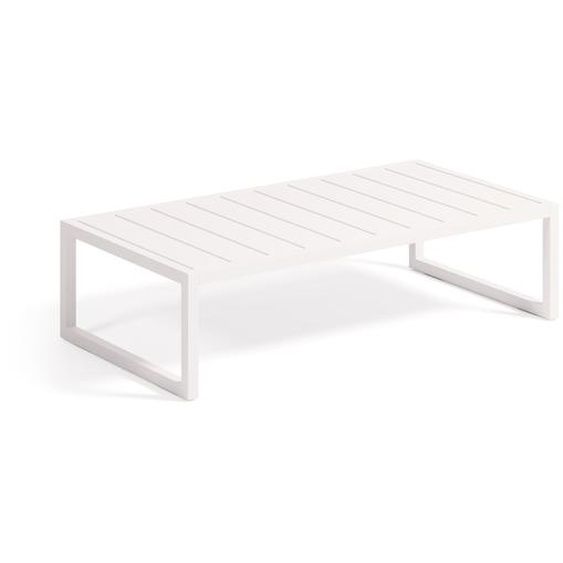 Kave Home - Table basse Comova 100 % pour extÃ©rieur en aluminium blanc 60 x 114 cm
