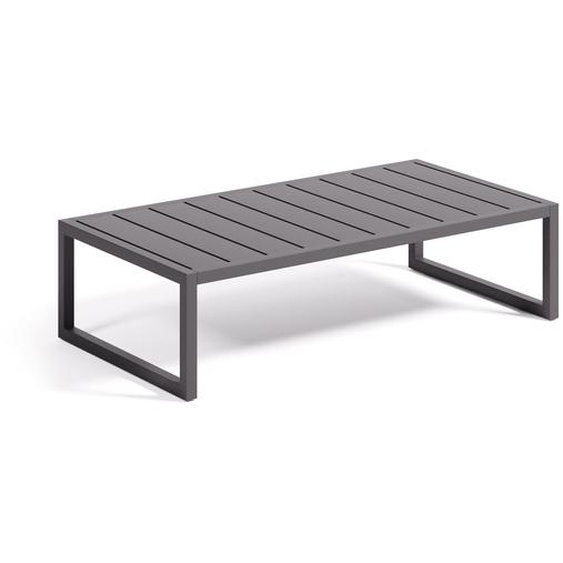 Kave Home - Table basse Comova 100 % pour extÃ©rieur en aluminium noir 60 x 114 cm