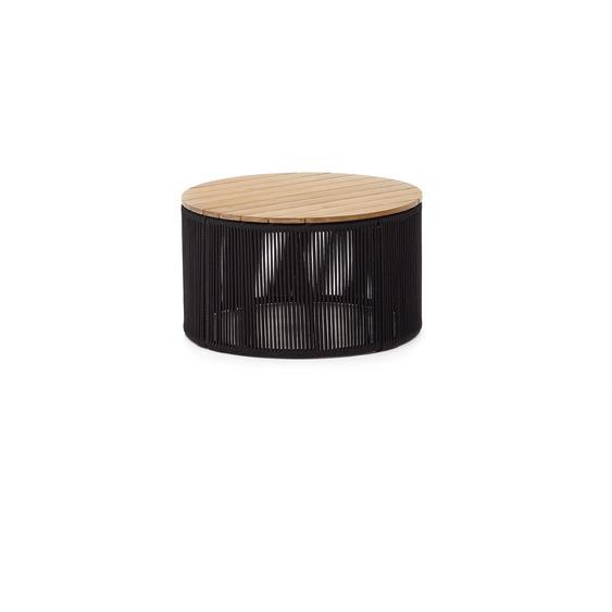 Kave Home - Table basse Dandara en acier, corde noire et bois dacacia Ã˜70 cm FSC 100%