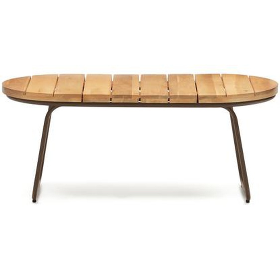 Kave Home - Table basse dextÃ©rieur Salguer bois acacia massif acier marron Ã˜ 100 x 50cm FSC 100%