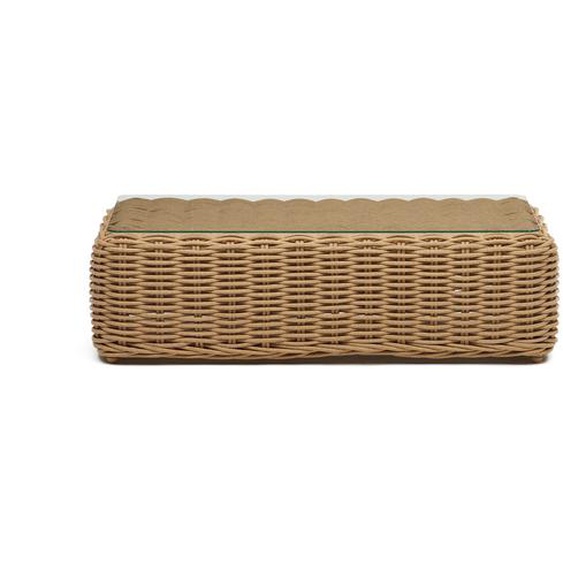 Kave Home - Table basse dextérieur Portlligat rotin synthétique finition naturelle 110 x 60 cm