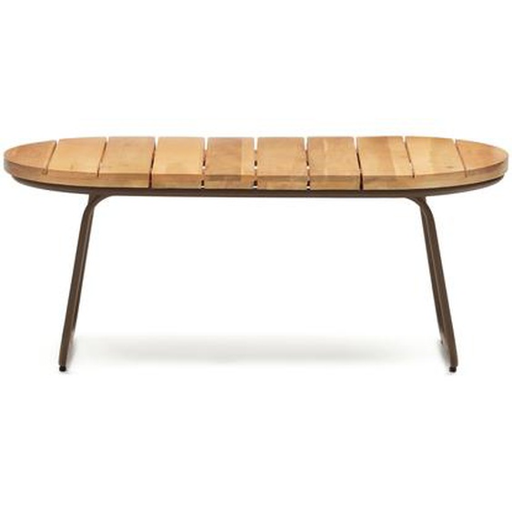 Kave Home - Table basse dextérieur Salguer bois acacia massif acier marron Ø 100 x 50cm FSC 100%