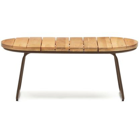 Kave Home - Table basse dextÃ©rieur Salguer bois acacia massif acier marron Ã˜ 100 x 50cm FSC 100%