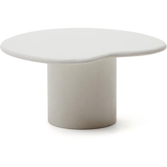 Kave Home - Table basse Macarella en ciment blanc 83 x 77 cm