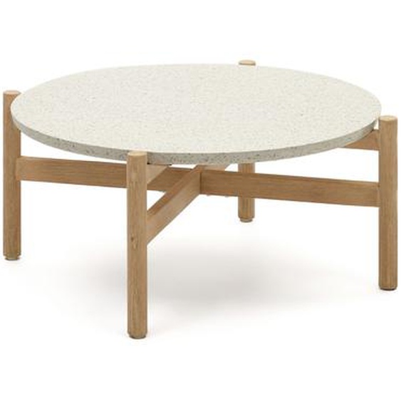 Kave Home - Table basse Pola en ciment et bois deucalyptus massif Ã˜ 84,4 cm FSC