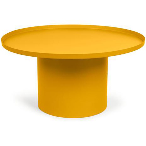 Kave Home - Table basse ronde Fleksa en métal jaune Ø 72 cm
