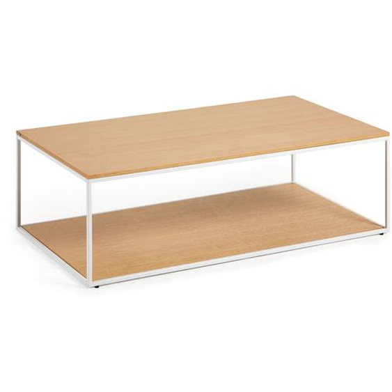 Kave Home - Table basse Yoana en placage de chêne et structure en métal blanc 110 x 60 cm