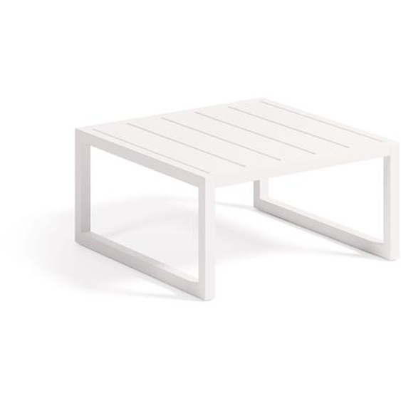 Kave Home - Table dappoint Comova 100 % pour extérieur en aluminium blanc 60 x 60 cm