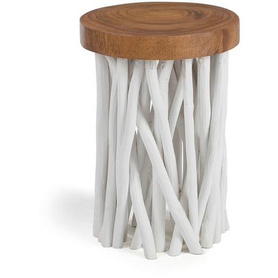 Kave Home - Table dappoint Drom en bois mungur et teck Ã˜ 35 cm