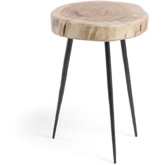 Kave Home - Table dappoint Eider en bois acacia et acier Ã˜ 35 cm