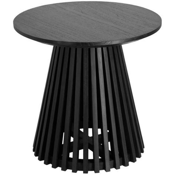 Kave Home - Table d’appoint Jeanette en bois de Mindy massif noir Ø 50 cm