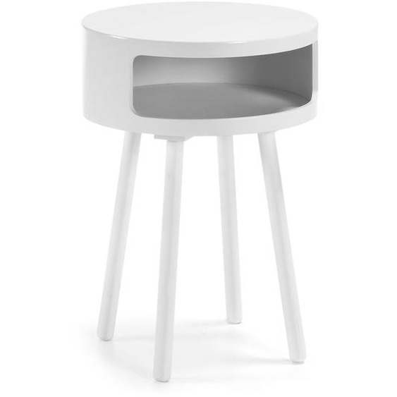 Kave Home - Table dappoint Kurb B Ã˜ 40 cm blanc