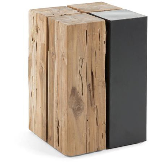 Kave Home - Table dappoint Kwango en bois de teck massif et mÃ©tal 29 x 29 cm