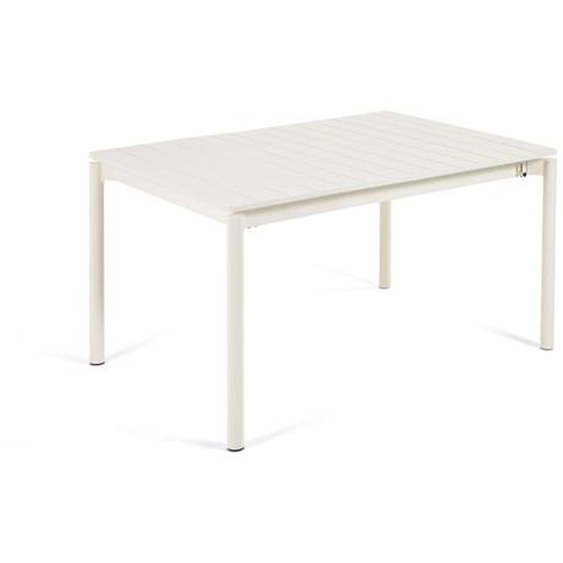 Kave Home - Table de jardin extensible Zaltana en aluminium blanc mat 140 (200) x 90 cm