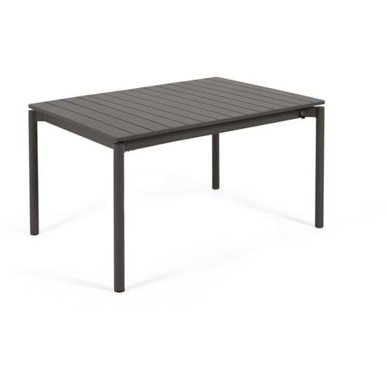 Kave Home - Table de jardin extensible Zaltana en aluminium gris foncÃ© mat 140 (200) x 90 cm