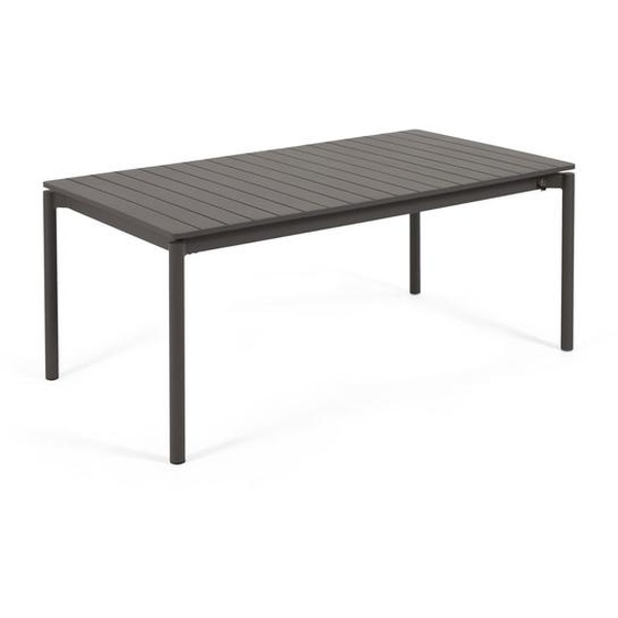 Kave Home - Table de jardin extensible Zaltana en aluminium gris foncÃ© mat 180 (240) x 100 cm