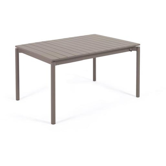 Kave Home - Table de jardin extensible Zaltana en aluminium marron mat 140 (200) x 90 cm