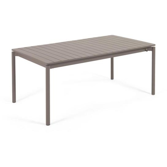Kave Home - Table de jardin extensible Zaltana en aluminium marron mat 180 (240) x 100 cm