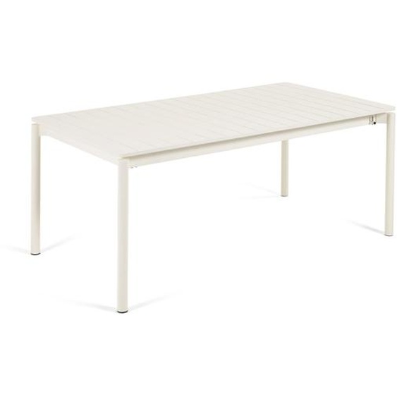 Kave Home - Table dextÃ©rieur extensible Zaltana en aluminium blanc mat 180 (240) x 100 cm
