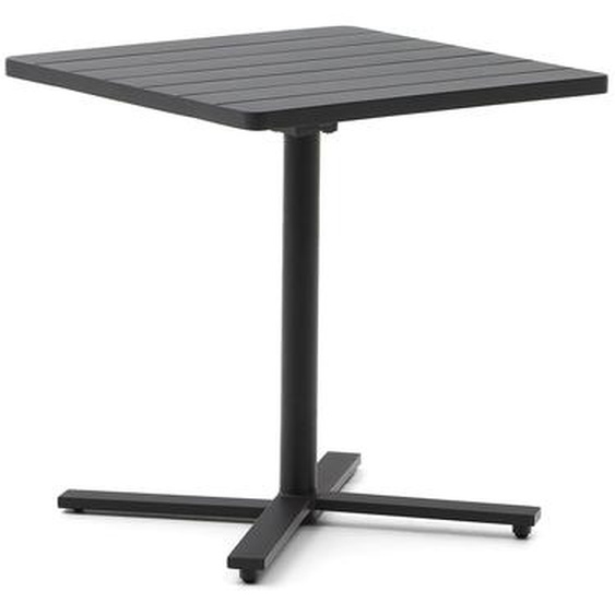 Kave Home - Table dextÃ©rieur pliante Torreta en aluminium, finition gris foncÃ©, 70 x 70 cm