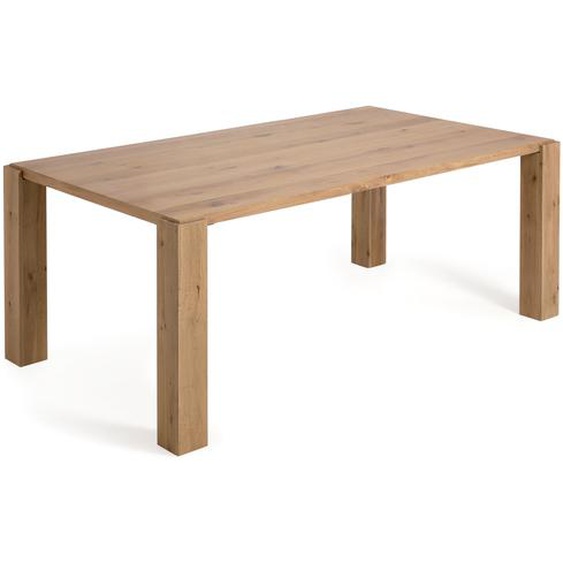 Kave Home - Table Deyanira en contreplaqué de chêne et pieds en bois de chêne massif 200 x 100 cm